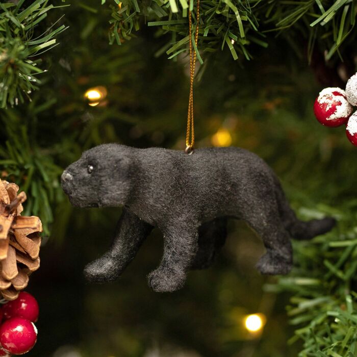 Gisela Graham - Faux Fur Black Panther Tree Decoration